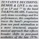 Tentative Decisions: Demos & Live (LP+45t)