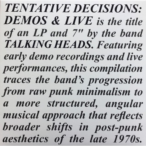 Tentative Decisions: Demos & Live (LP+45t)